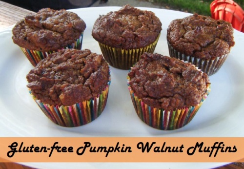 gluten-free pumpkin walnut muffins